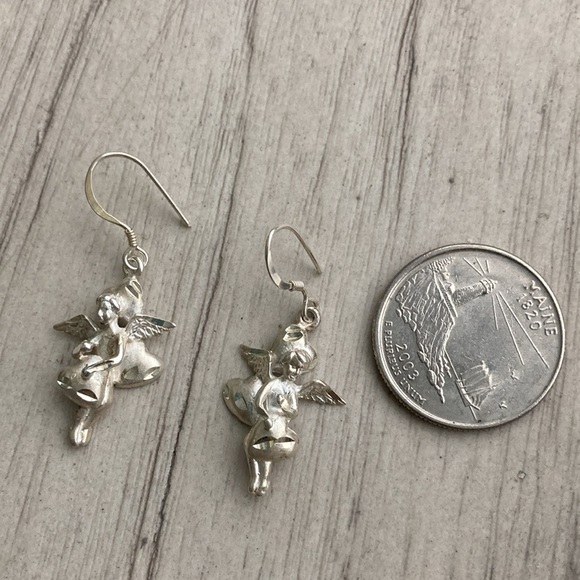 Sterling angel with hearts earrings - Picture 6 of 8